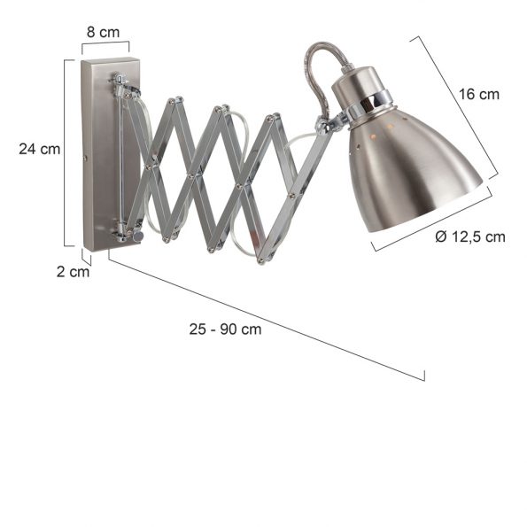 Industriële wandlamp Spring staal - Afbeelding 4