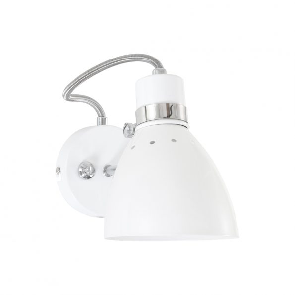 Industriële wandlamp Spring wit ø 12 cm