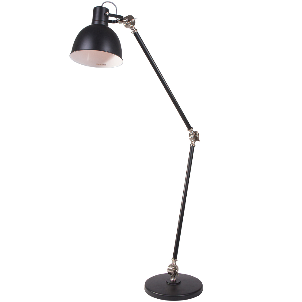 hoekpunt klein Gastheer van Stoere vloerlamp Do zwart 170 cm | Industriele lampen online