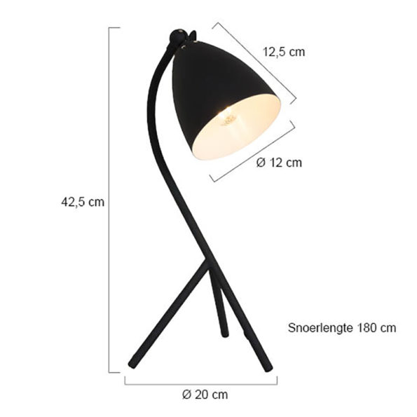 Industriële tafellamp Lina zwart ø 20 cm - Afbeelding 9