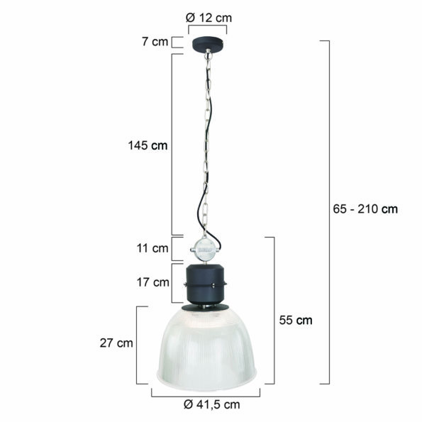 transparante industriele hanglamp