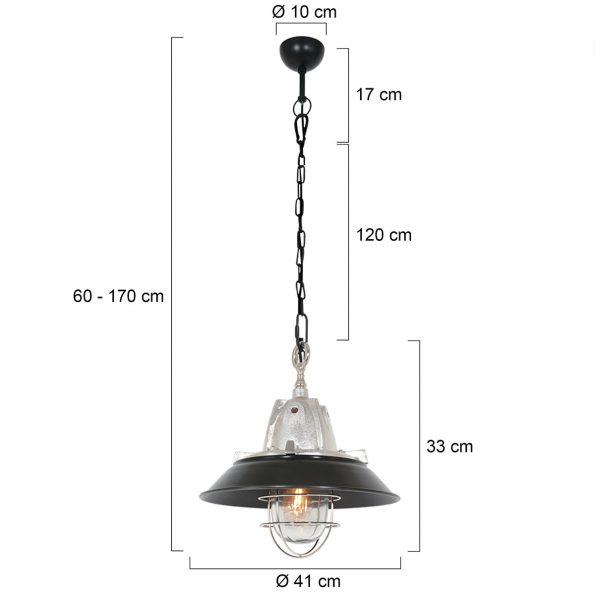 Industriële hanglamp Tuk staal ø 41 cm - Afbeelding 7