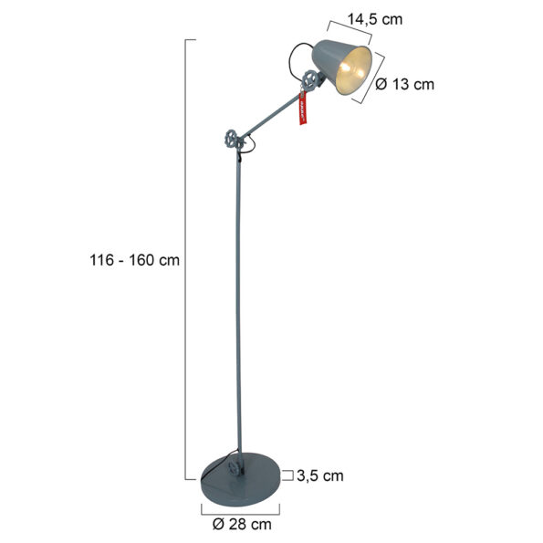 Industriële vloerlamp Dolphin groen ø 28 cm - Afbeelding 9