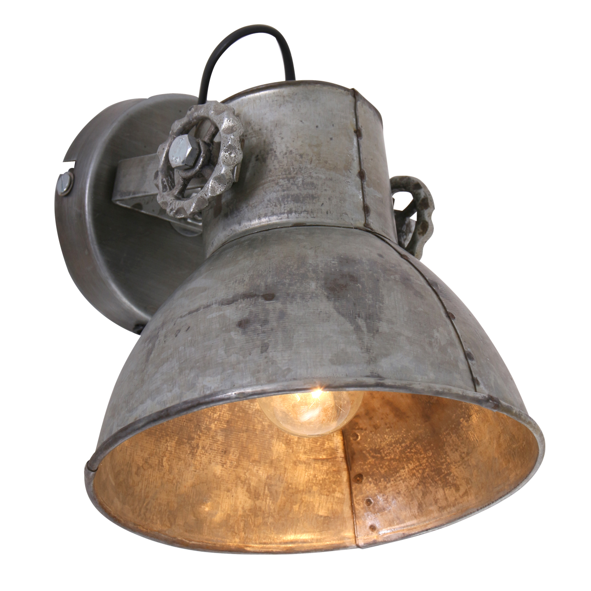 onszelf Kneden kofferbak Industriële wandlamp Vincent zilver | Industriele lampen online