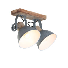 Houten plafondlamp York grijs-7969GR