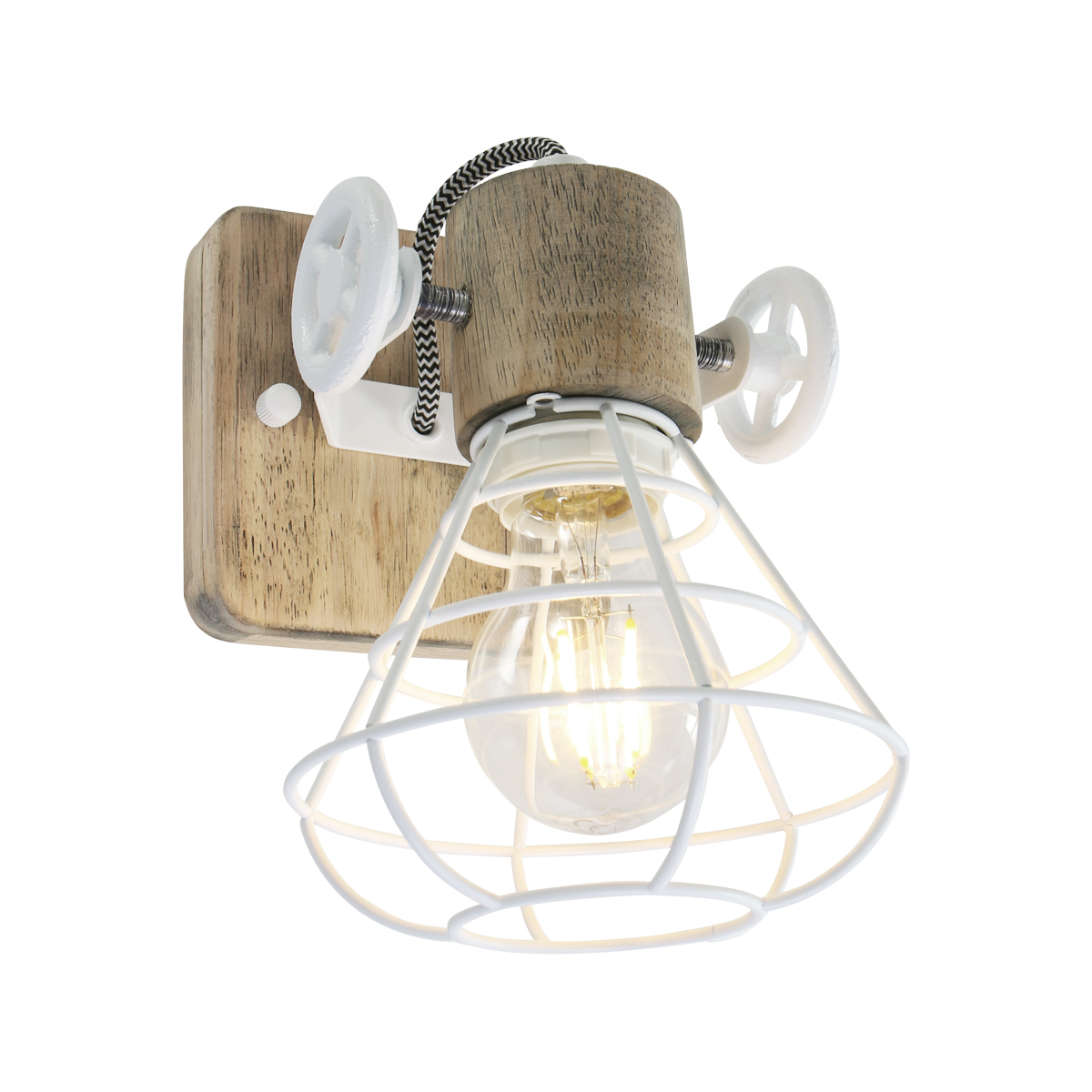 Leonardoda Renderen Raar Houten wandlamp Guernsey wit | Industriele lampen online