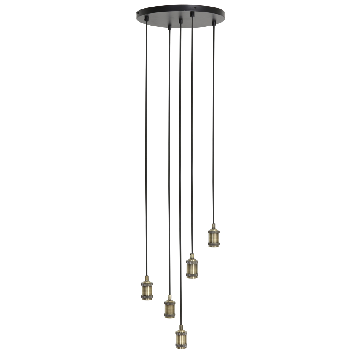 Hanglamp plafondplaat met gouden fittingen industrieel Madelin | Industriele lampen online