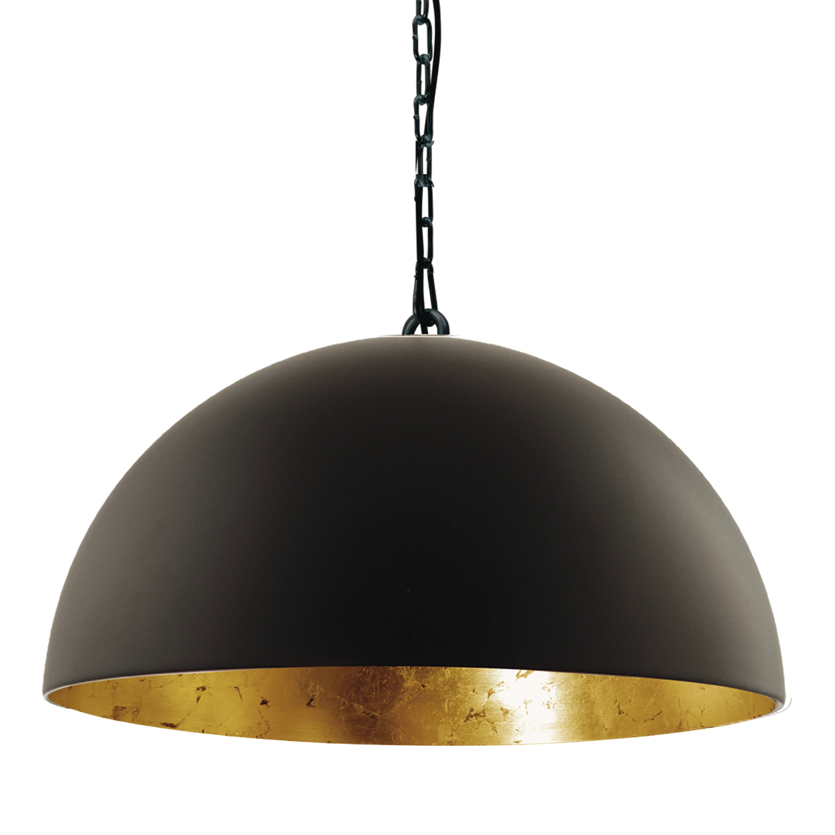 Kantine Vreemdeling Jaar Hanglamp mat zwart met gouden details industrieel Semicirkel | Industriele  lampen online