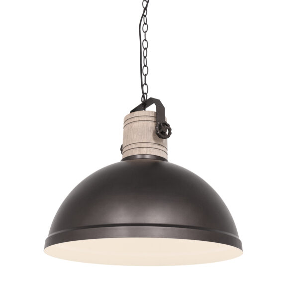 Hanglamp Antraciet met houten details industrieel landelijk Gearwood - Afbeelding 2