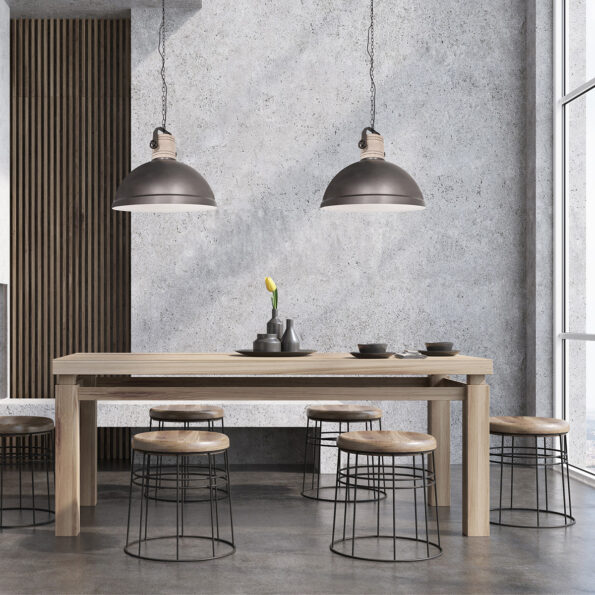 Hanglamp Antraciet met houten details industrieel landelijk Gearwood - Afbeelding 3