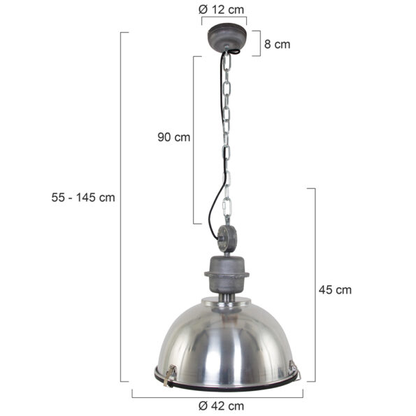 Industriële hanglamp Bikkel staal ø 42 cm - Afbeelding 3