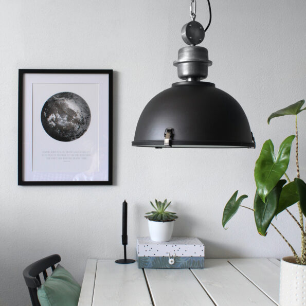 Industriële hanglamp Bikkel zwart ø 42 cm - Afbeelding 3