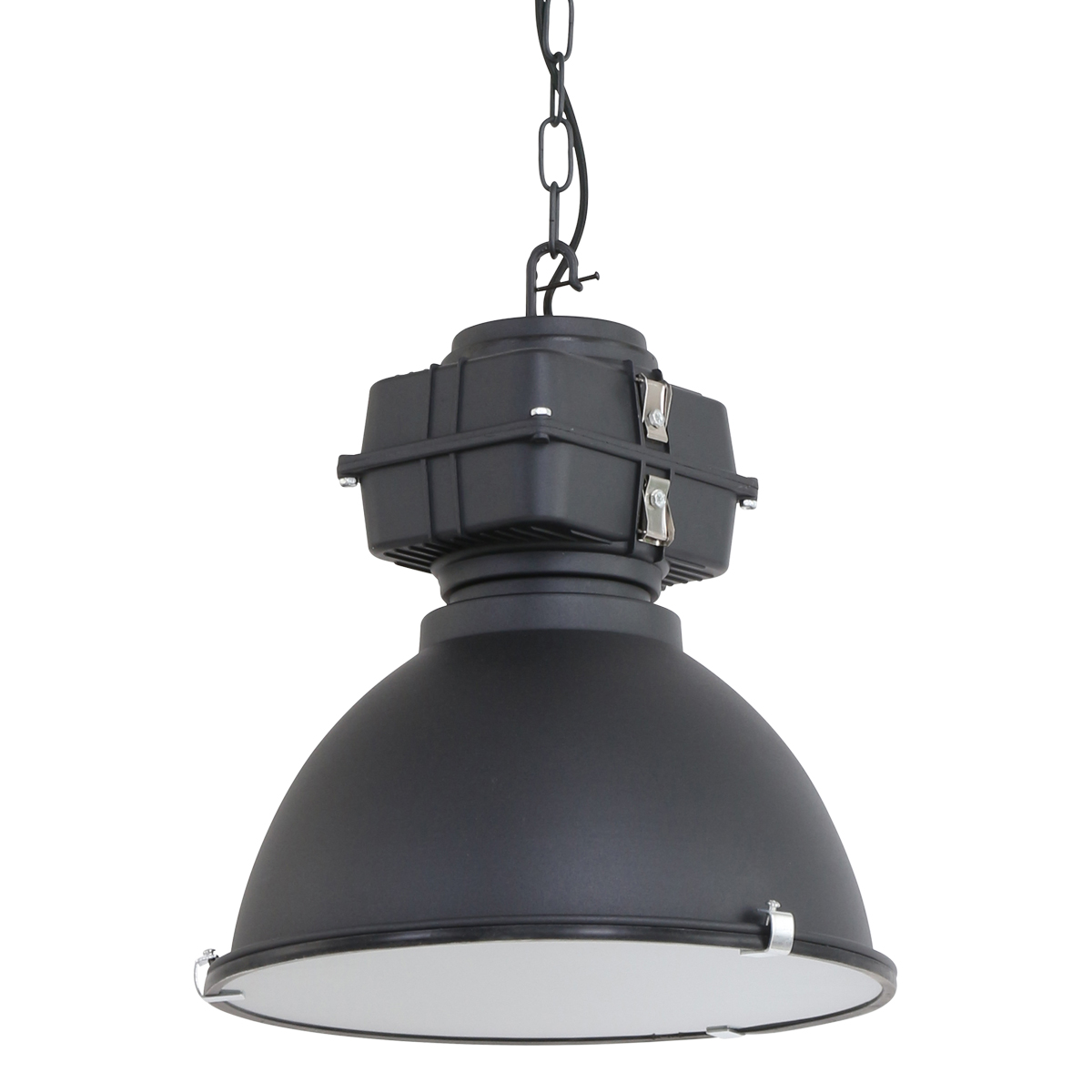 Robuuste fabriekslamp Royan zwart ø38cm |