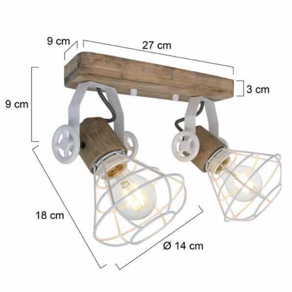 Industriële spot Guersey wit - Afbeelding 6
