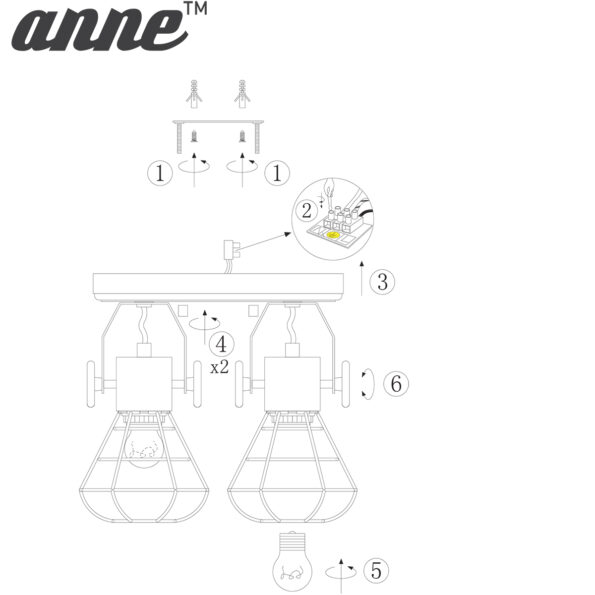 Industriële spot Guersey wit - Afbeelding 8