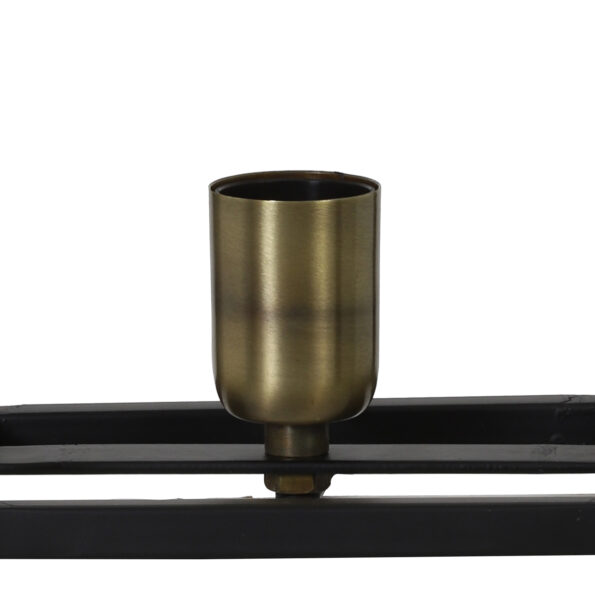 Vierkante wandlamp zwart met verweerd goud vintage Glenny - Afbeelding 5