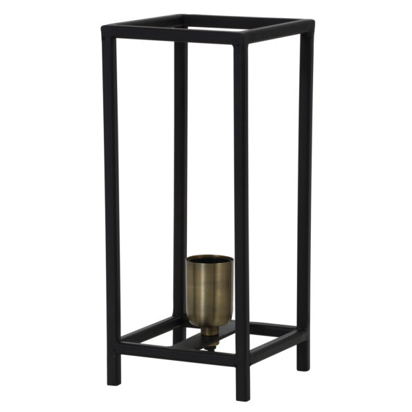 Tafellamp mat zwart met bronzen details industrieel trendy Marlay
