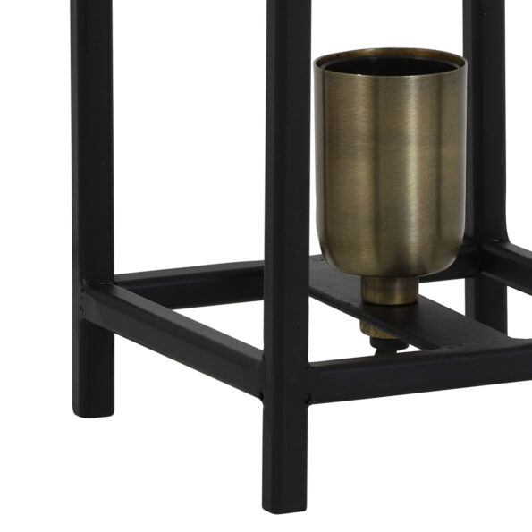 Tafellamp mat zwart met bronzen details industrieel trendy Marlay - Afbeelding 3