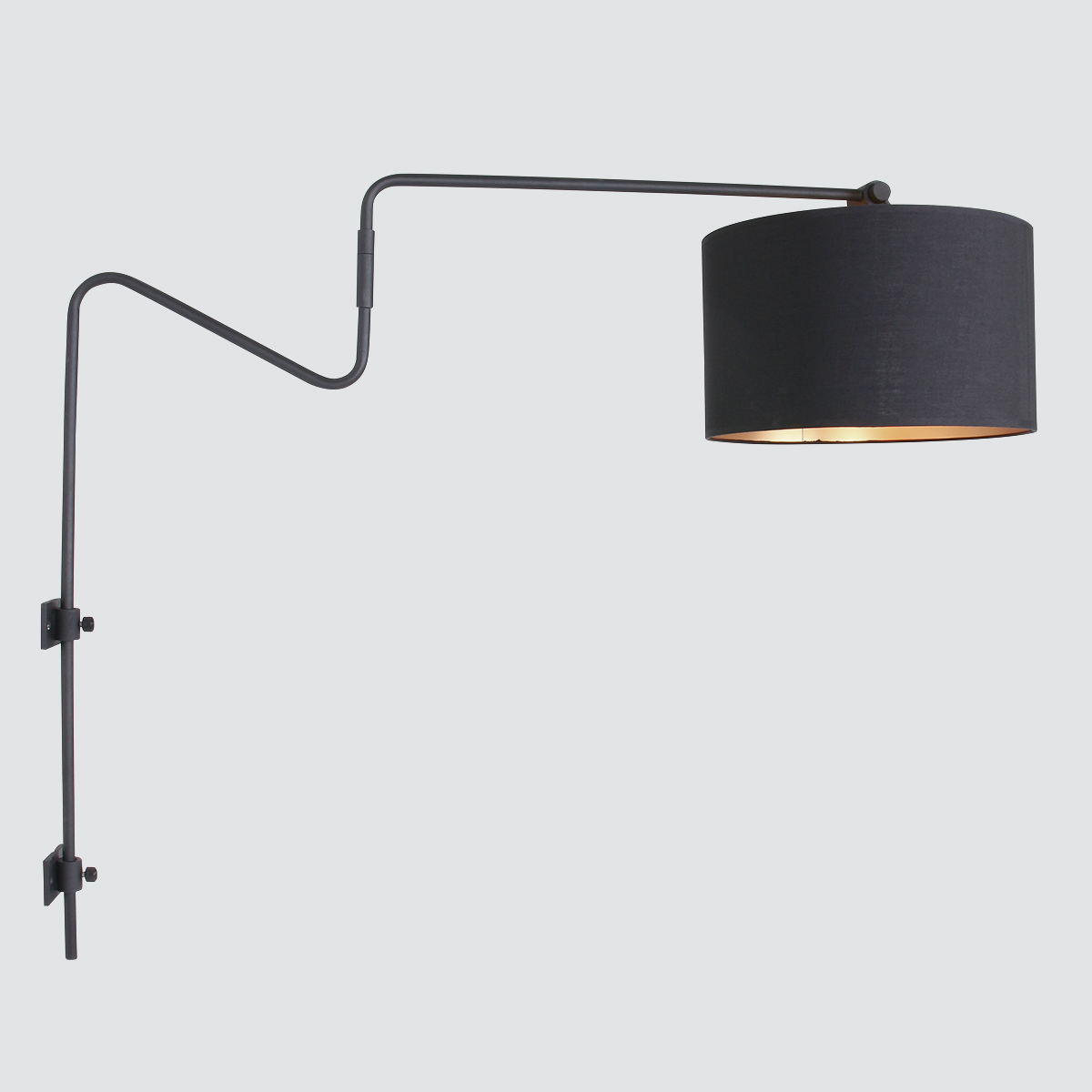 Boog wandlamp mat zwart met details Linstrøm | lampen online