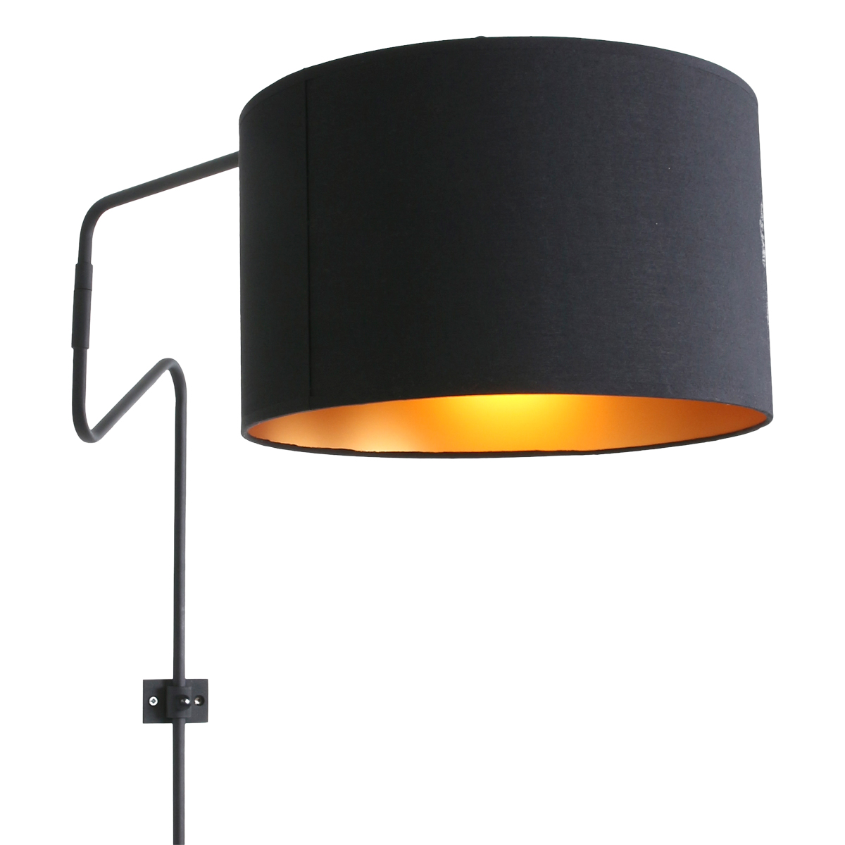 Boog wandlamp mat zwart met details Linstrøm | lampen online