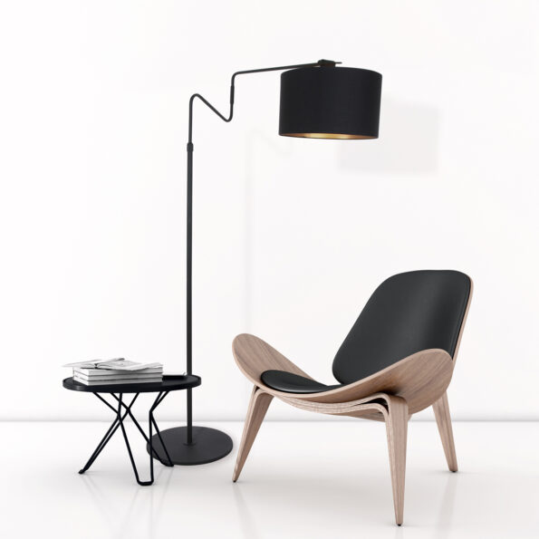 Industriële vloerlamp Linstrom zwart - Afbeelding 2