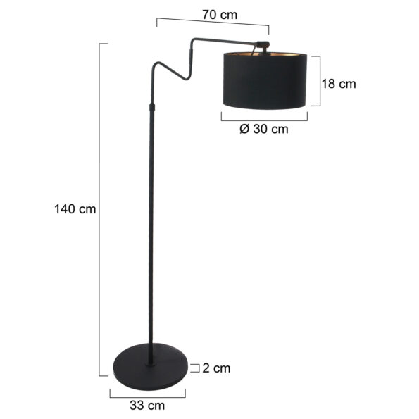 Industriële vloerlamp Linstrom zwart - Afbeelding 10