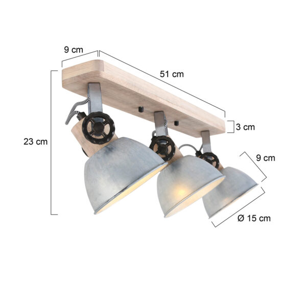 Industriële spot Gearwood hout - Afbeelding 7