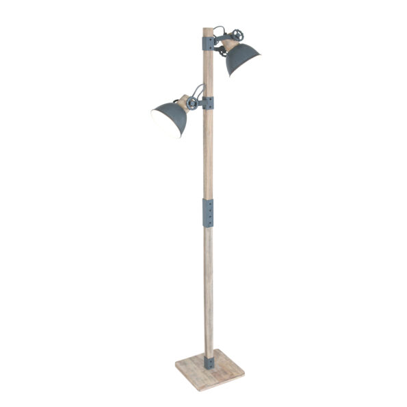 Industriële vloerlamp Gearwood grijs