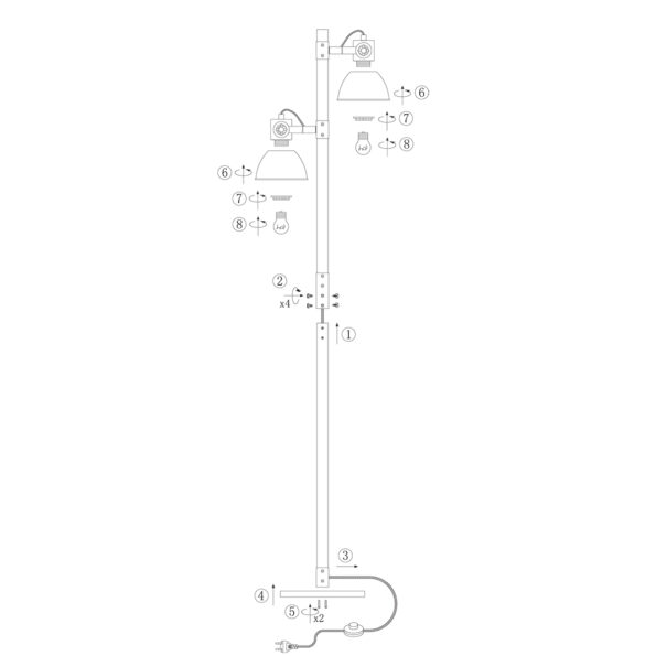 Industriële vloerlamp Gearwood grijs - Afbeelding 14