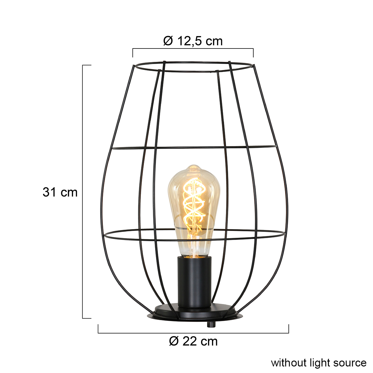Tafellamp kooi zwart industrieel Minimalics | Industriele lampen online