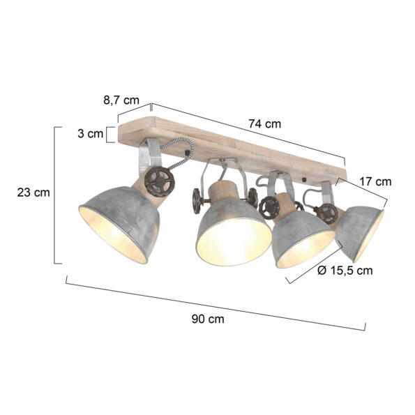 Industriële spot Gearwood hout - Afbeelding 7