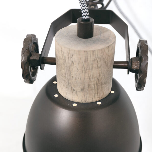 Wandlamp antraciet met hout landelijk Gearwood - Afbeelding 9
