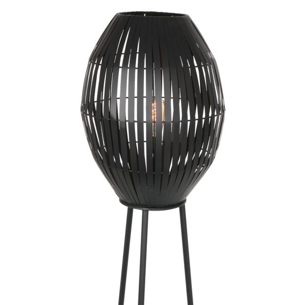 Staande lamp zwart industrieel Kyomi