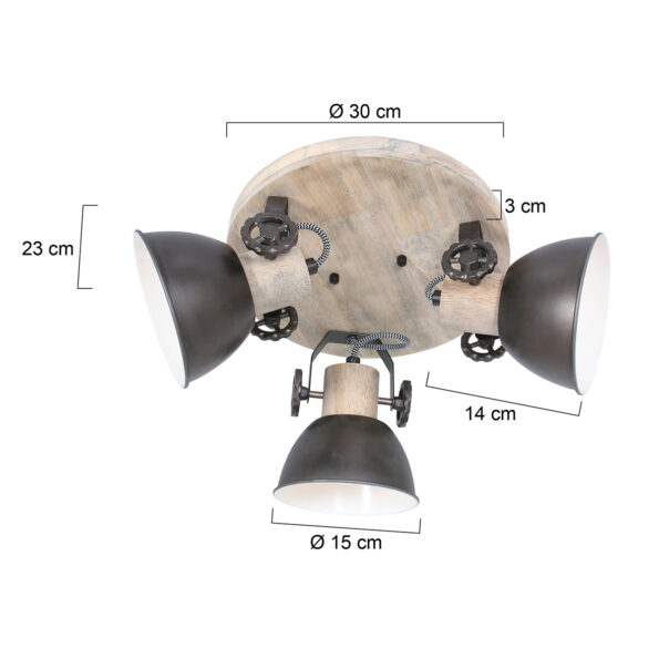 Industriële spot Gearwood antraciet ø 38 cm - Afbeelding 7