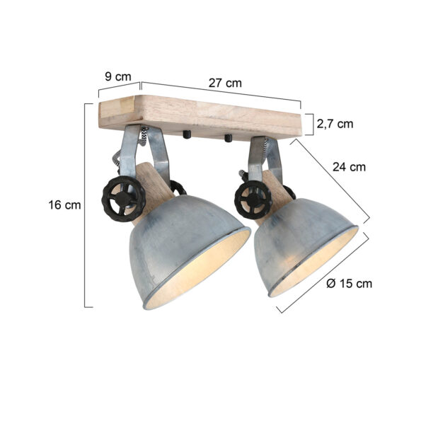 Industriële spot Gearwood hout - Afbeelding 7