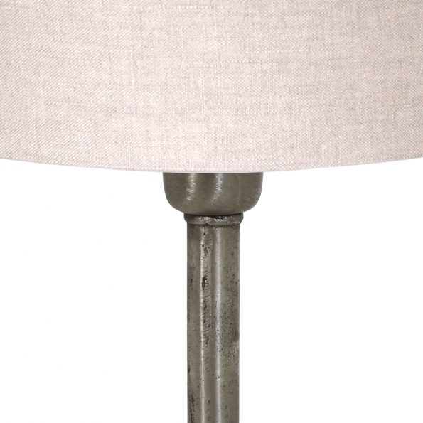 Moderne tafellamp verweerd staal met beige kap Undai - Afbeelding 2