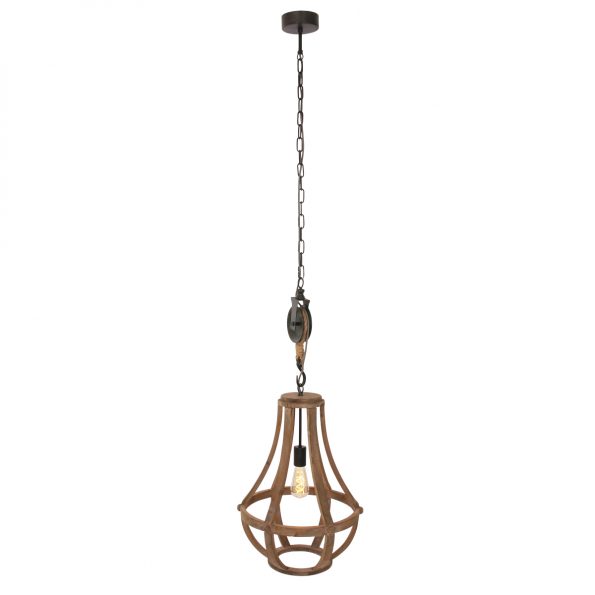 Industriële hanglamp Liberty bell hout ø 40 cm - Afbeelding 2