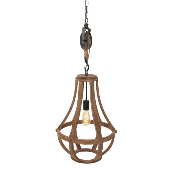 Industriële hanglamp Liberty bell hout ø 40 cm - Afbeelding 13