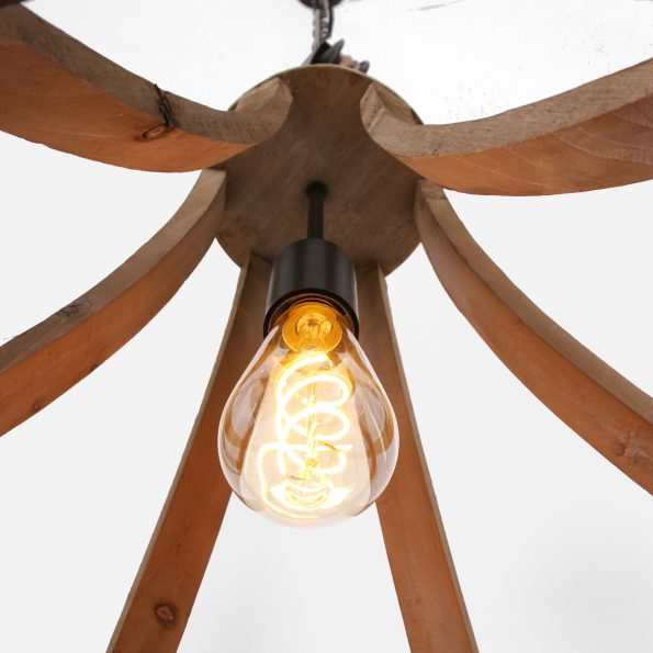 Industriële hanglamp Liberty bell hout ø 40 cm - Afbeelding 5