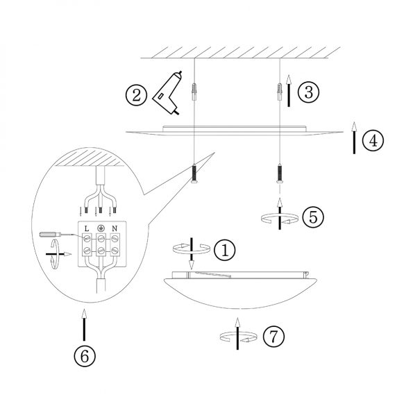 Industriële plafonniere Ikaro staal ø 24 cm - Afbeelding 7