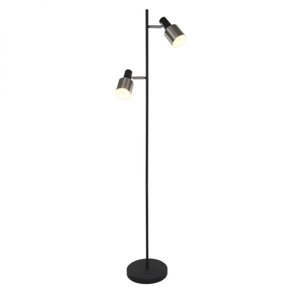 Staande tweelichts vloerlamp modern Fjordgard zwart-1702ZW