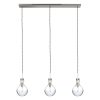 Eettafellamp drielichts glazen pendels Elegance staal-1892ST