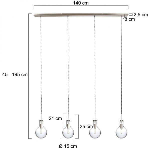 Industriële hanglamp Elegance led staal - Afbeelding 5
