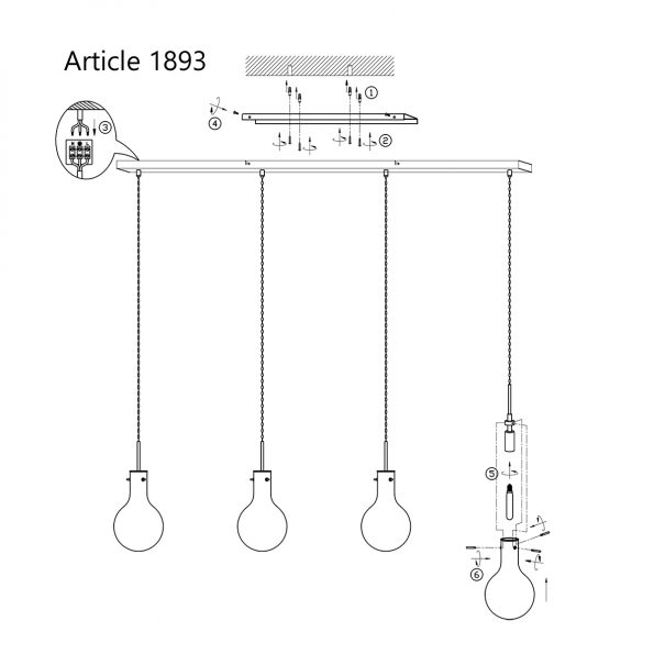 Industriële hanglamp Elegance led staal - Afbeelding 6