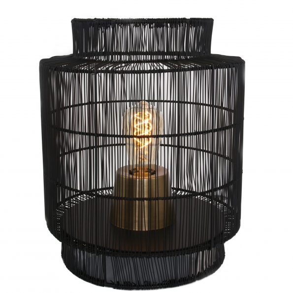 Draad tafellamp rond Gruaro zwart-1935ZW