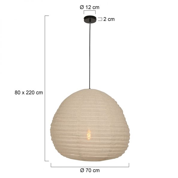 Industriële hanglamp Bangalore beige ø 70 cm - Afbeelding 6
