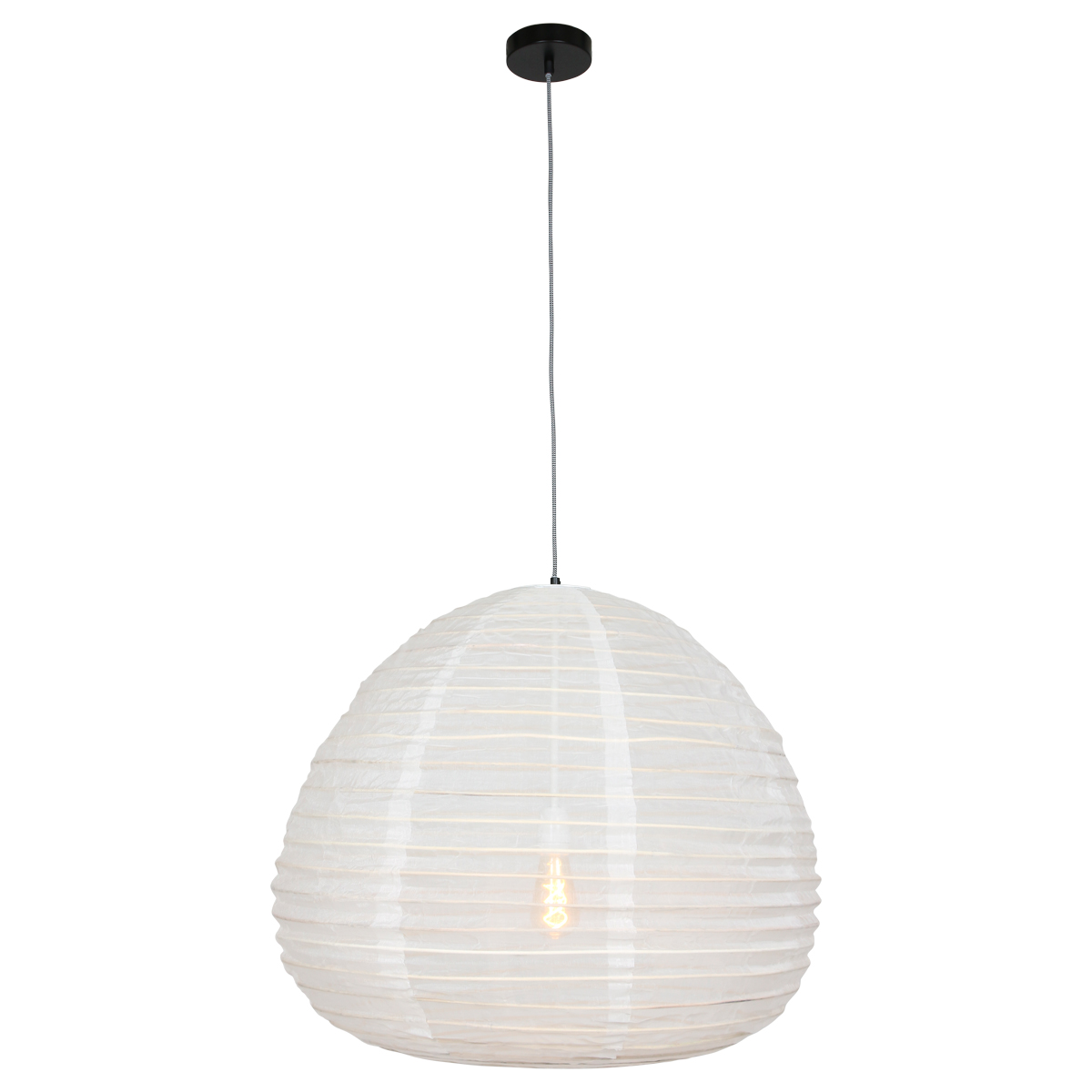 vasthouden Worstelen Katholiek Trendy stoffen grote hanglamp Bangalore wit | Industriele lampen online