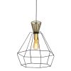 Draad hanglamp kooi Lillehamer zwart en goud-2421ZW