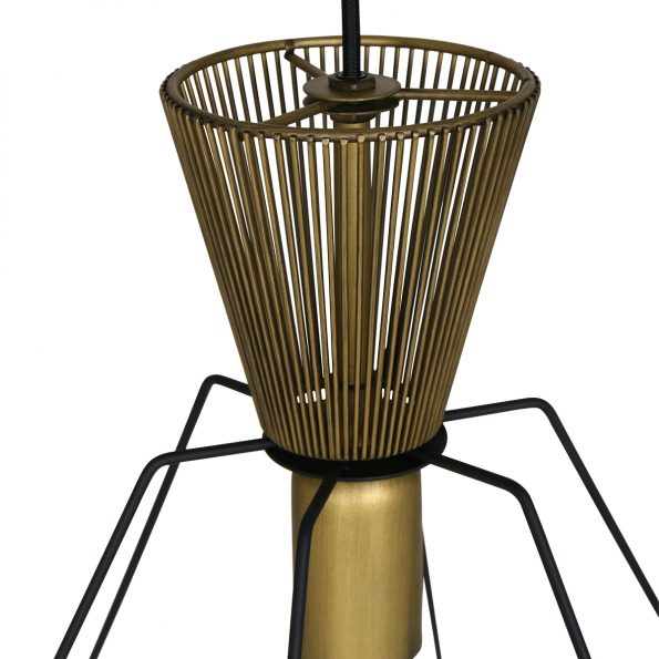 Draad hanglamp kooi Lillehamer zwart en goud - Afbeelding 3