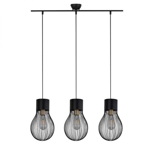 Metalen industriële hanglamp Dave zwart-2543ZW